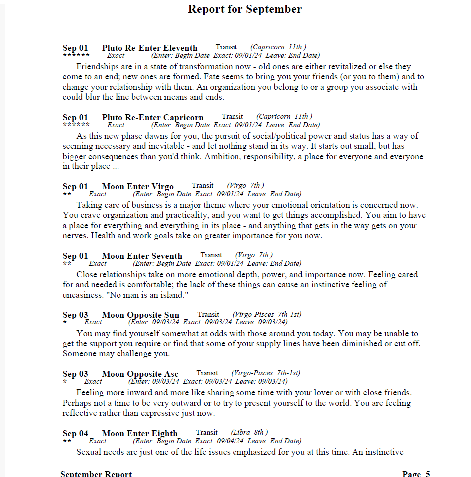 Sample Page Timeline Report